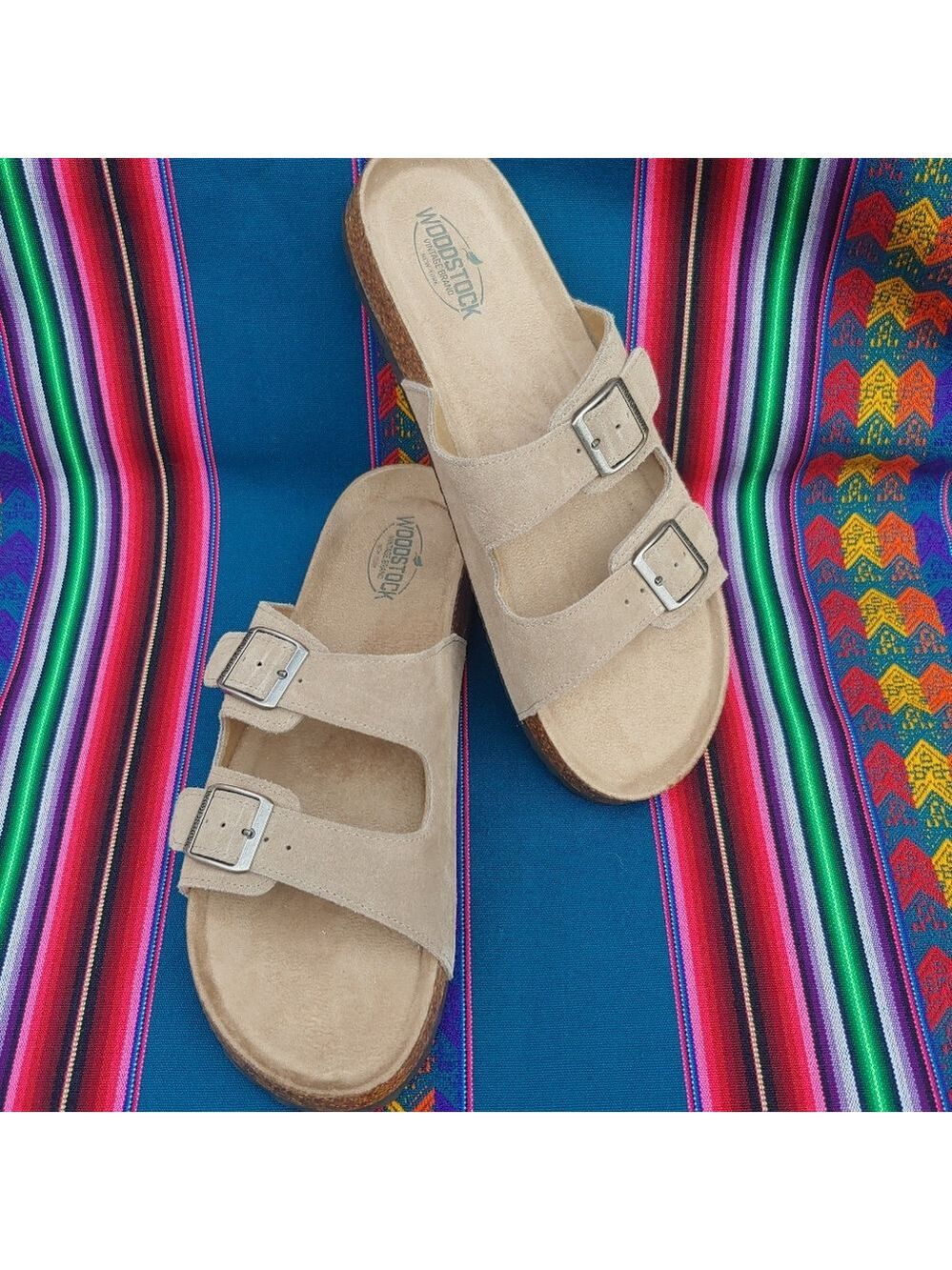 Woodstock Men's Vintage Brand NY Leather Cork Strap Sandals Tan size 11 NWOT - Picture 15 of 16